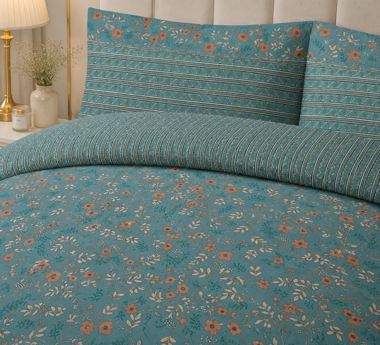 Pure Cotton Floral Bedsheet Set