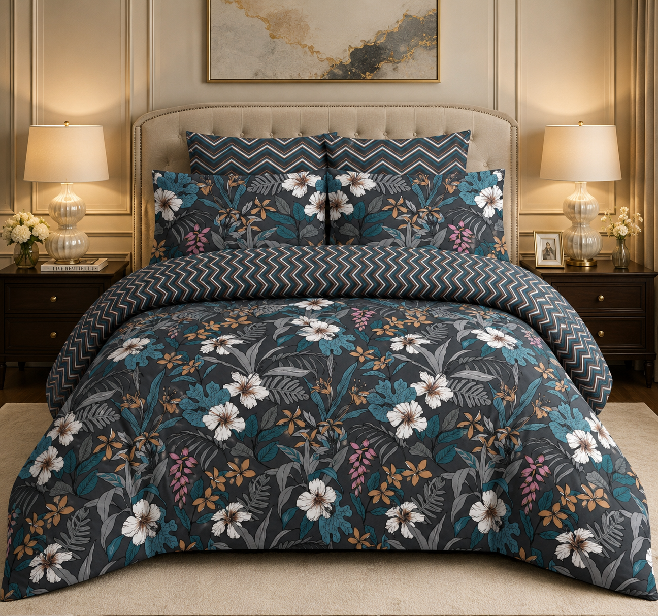 SoftLinens Luxe Floral Bedsheet Set – Premium Soft & Elegant Bedding Collection