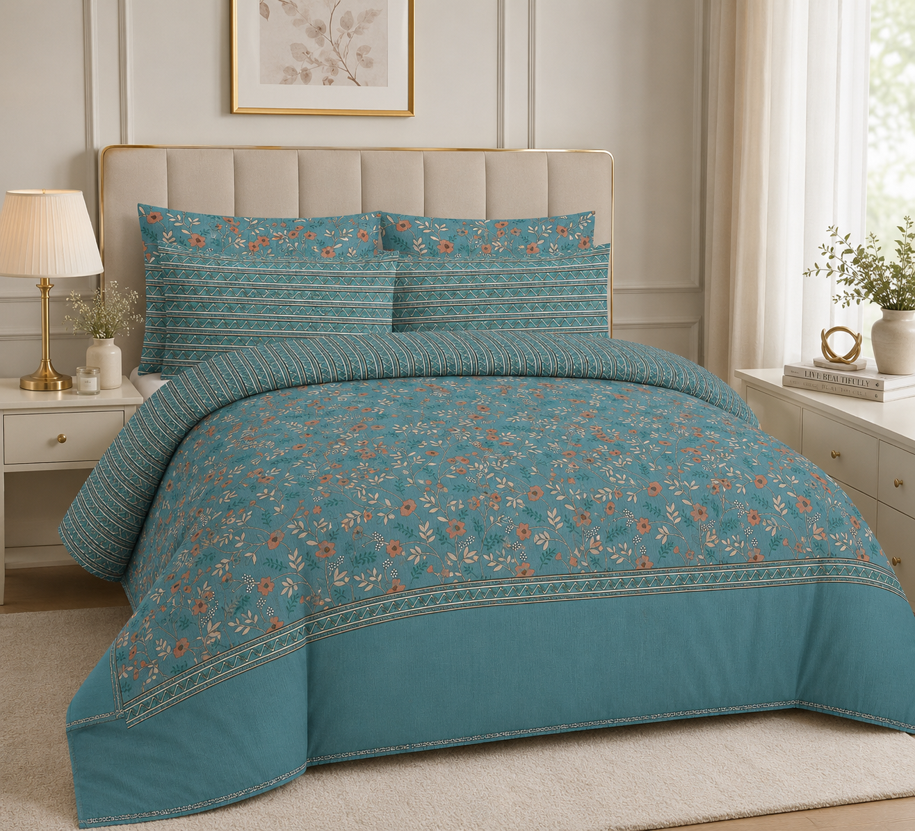 Pure Cotton Floral Bedsheet Set
