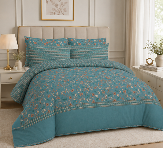 Pure Cotton Floral Bedsheet Set